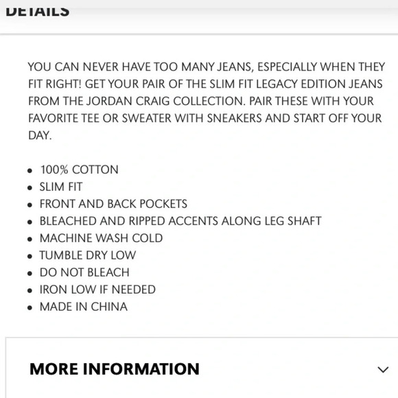 JORDAN CRAIG MEN'S SLIM FIT LEGACY EDITION PANTS Sz 16 - Picture 10 of 10